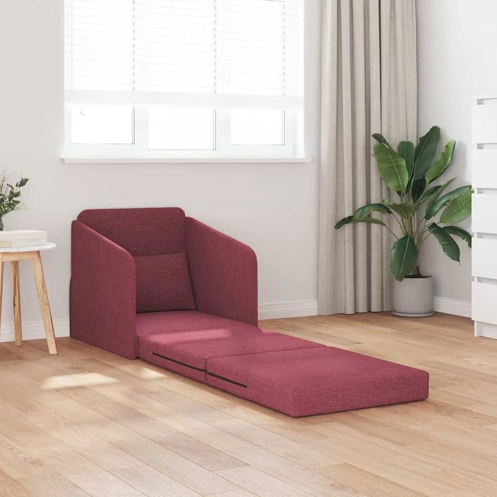 vidaXL Κρεβάτι καναπές Μπορντό 65 x 80 x 83 εκ. ύφασμα