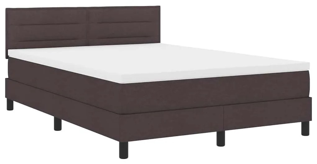 vidaXL Κρεβάτι box spring με στρώμα Σκούρο Καφέ 140 x 200 cm ύφασμα