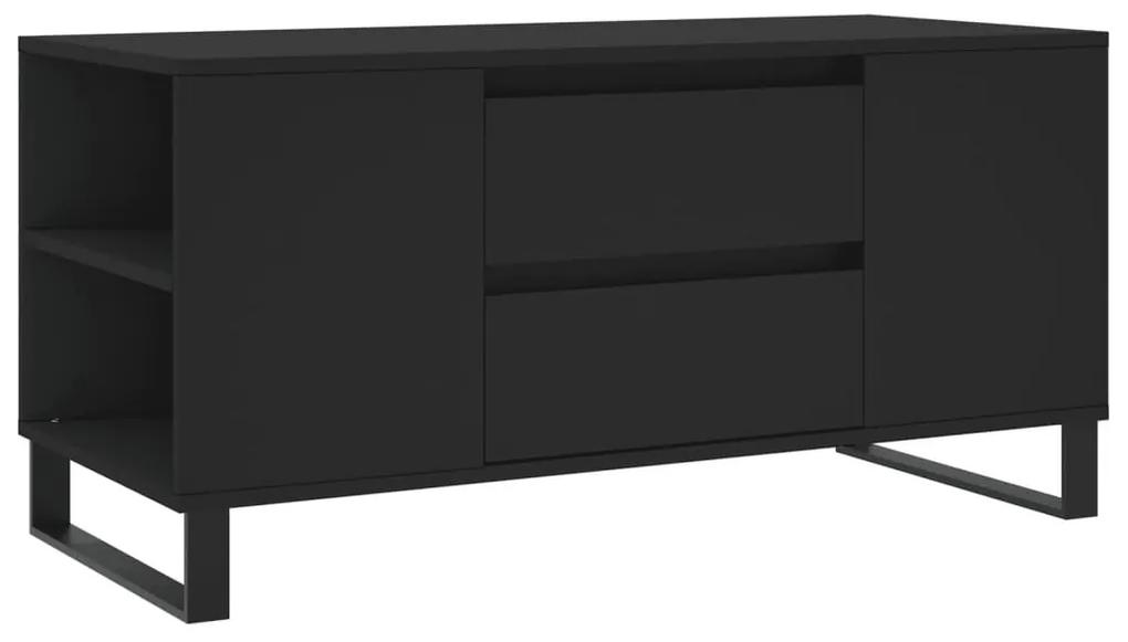 Τραπεζάκι Σαλονιού Μαύρο 102x44,5x50 εκ. από Επεξεργασμένο Ξύλο - Μαύρο