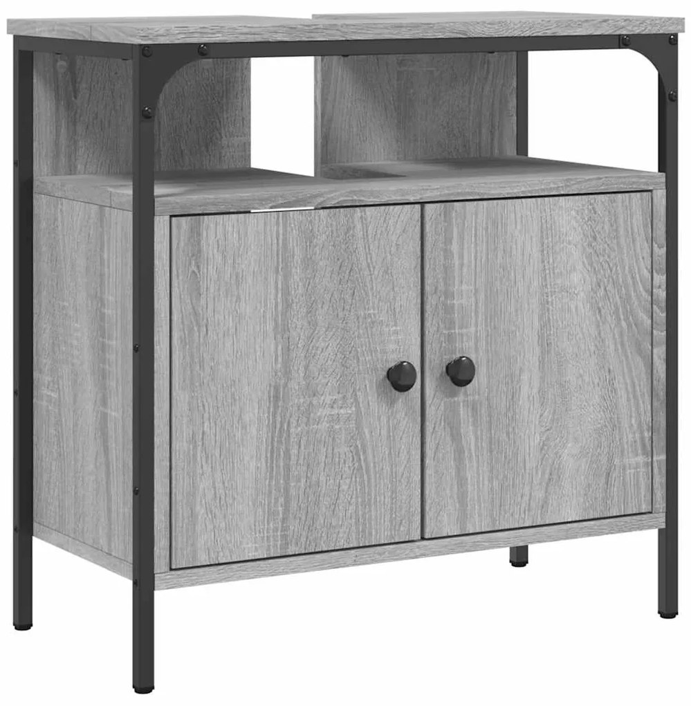 vidaXL Ντουλάπι Νιπτήρα Μπάνιου Γκρι Sonoma 60x30x60 εκ. Επεξ. Ξύλο