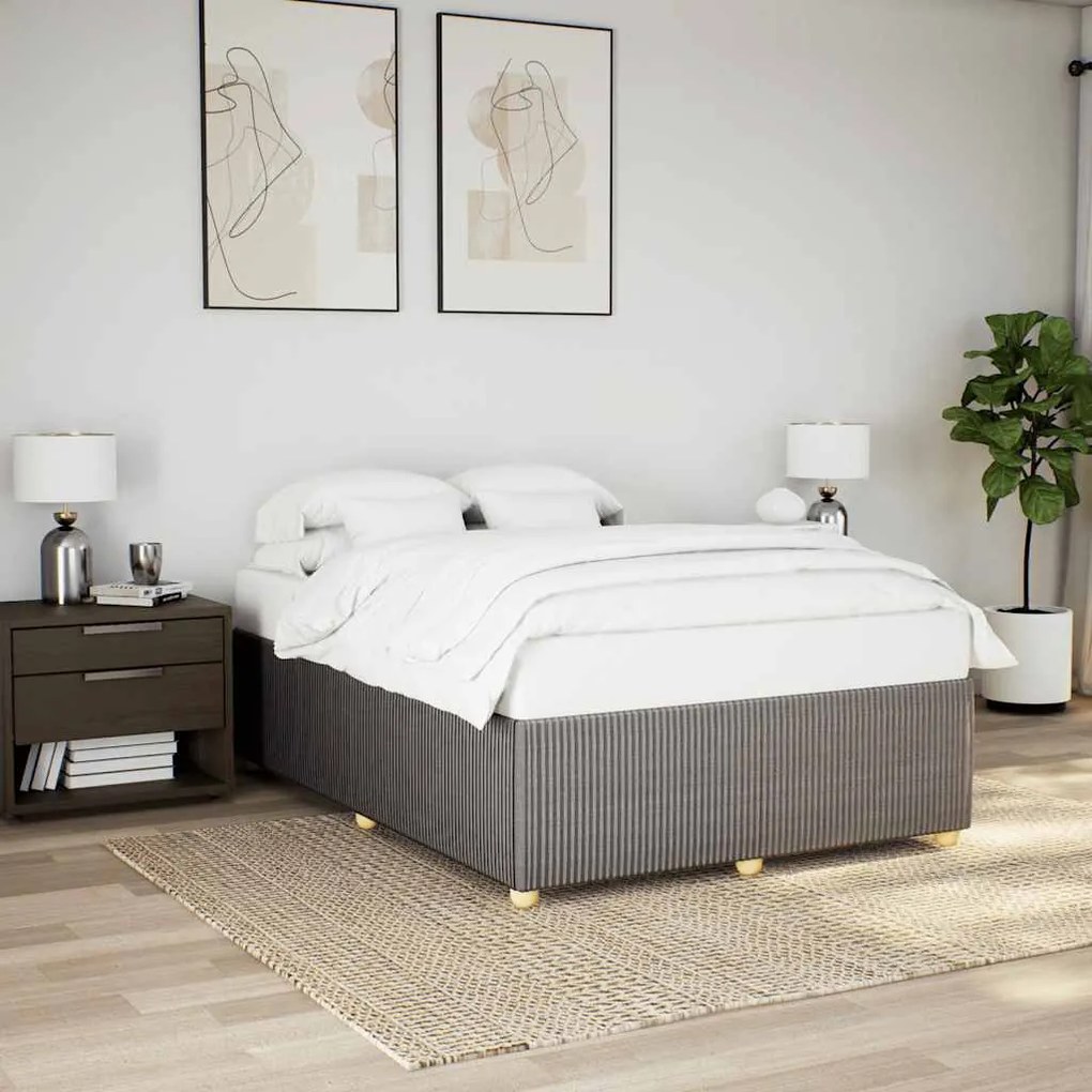 vidaXL Σκελετός Κρεβατιού Χωρίς Στρώμα Taupe 140x190 εκ. Υφασμάτινο