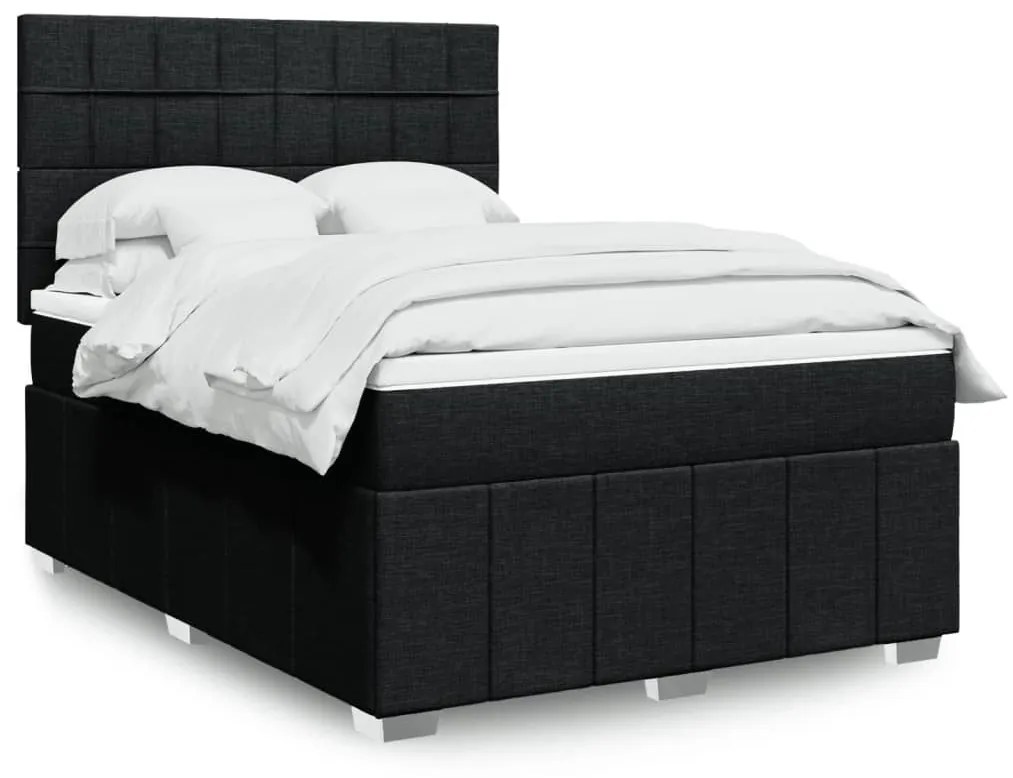 ΚΡΕΒΑΤΙ BOXSPRING ΜΕ ΣΤΡΩΜΑ ΜΑΥΡΟ 160X200 ΕΚ. ΥΦΑΣΜΑΤΙΝΟ 3291721