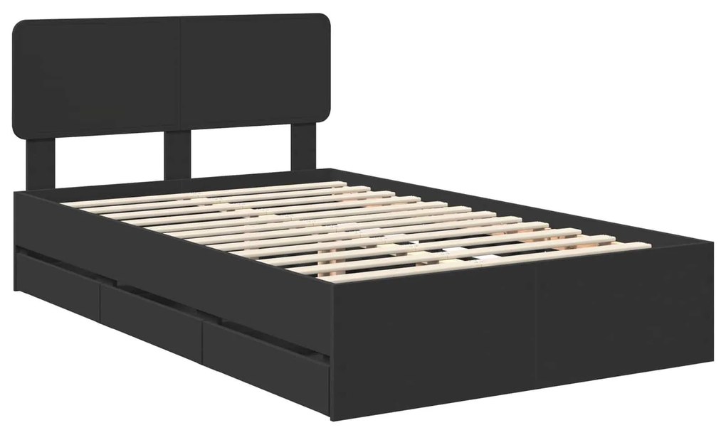 vidaXL Σκελετός Κρεβατιού Μαύρο 120 x 190 cm Μηχανήματος Ξύλο