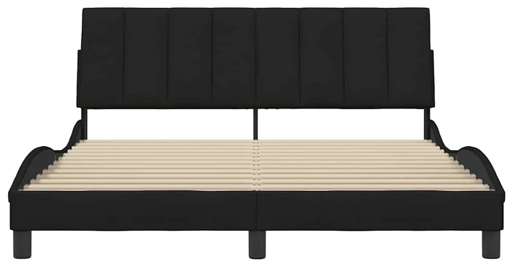 vidaXL Σκελετός Κρεβατιού Χωρίς Στρώμα Hanko Μαύρο 160x200 εκ.Υφασμάτινο