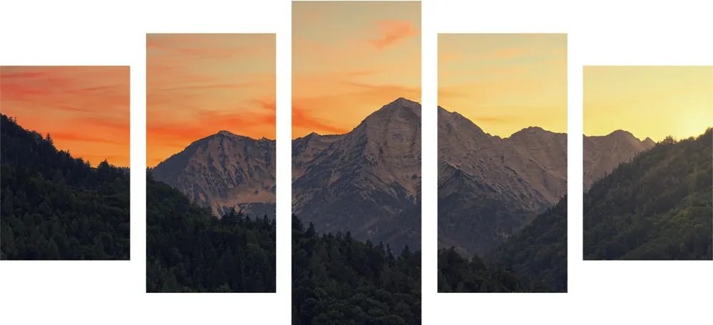 5 μέρος εικόνα ηλιοβασίλεμα στα βουνά - 200x100