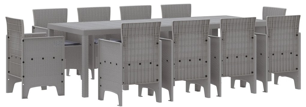 vidaXL Σετ κήπου 11 pcs Ανοιχτό γκρι 250 x 100 x 73 εκ