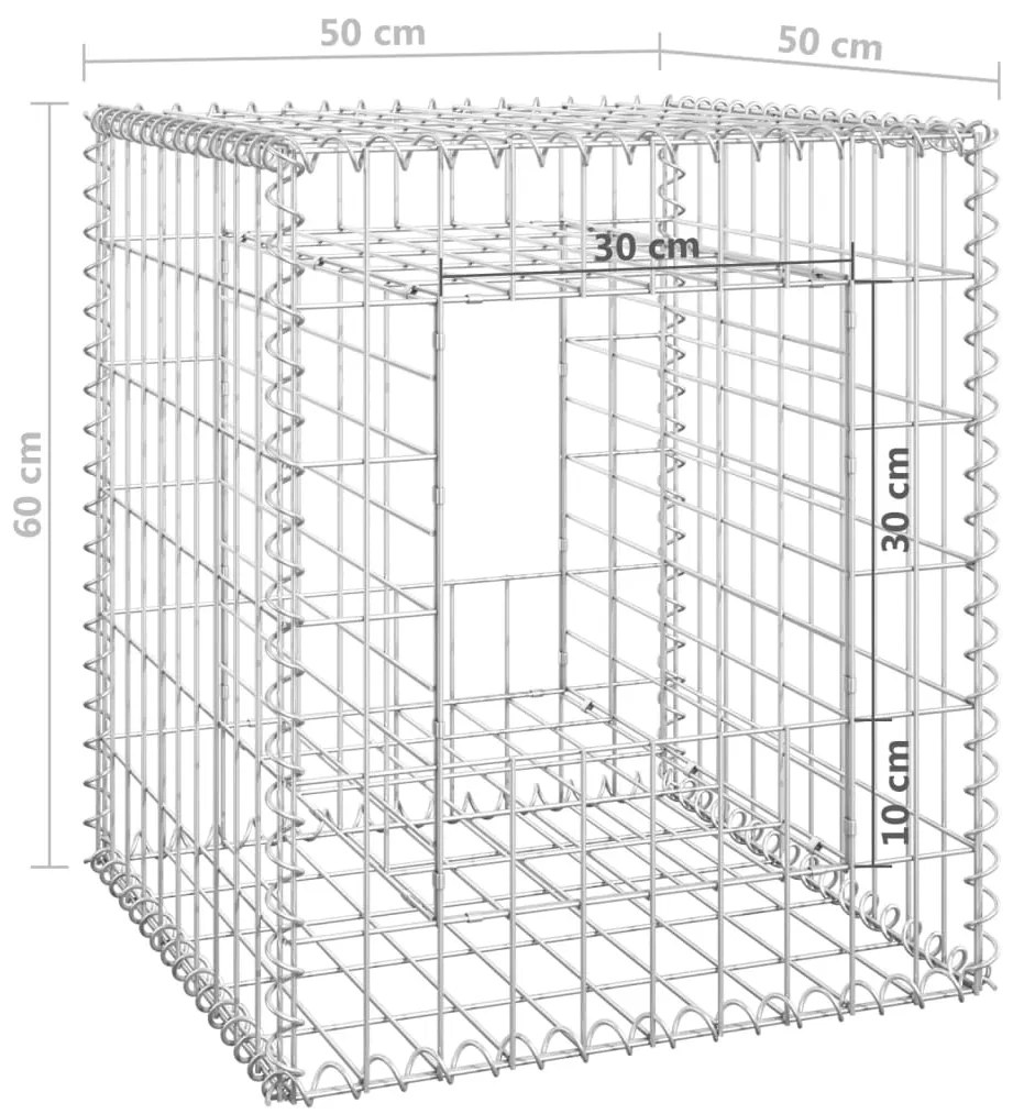vidaXL Συρματοκιβώτιο Στύλος 50 x 50 x 60 εκ. Σιδερένιο
