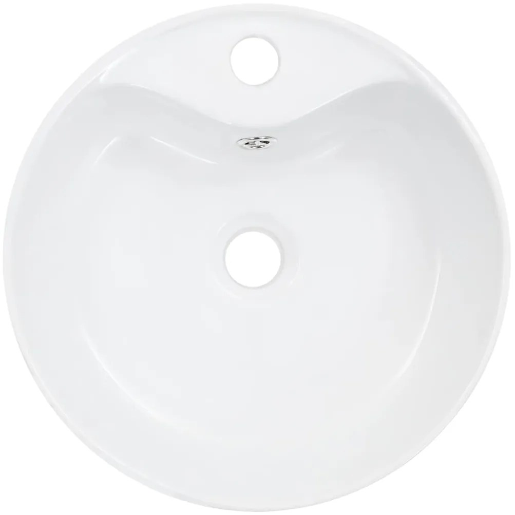 vidaXL Νιπτήρας με Οπή Υπερχείλισης Λευκός 36 x 13 εκ. Κεραμικός