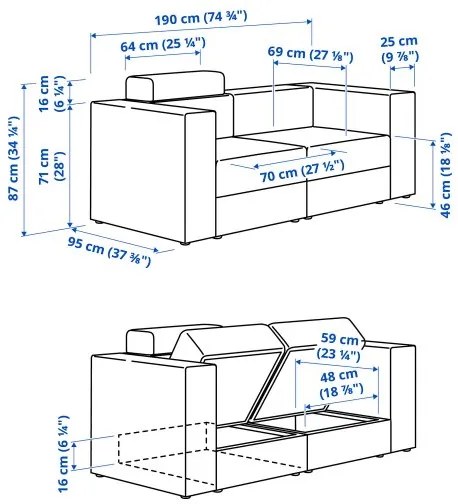 JÄTTEBO σύνθεση διθέσιου καναπέ με κεφαλάρι 395.104.06