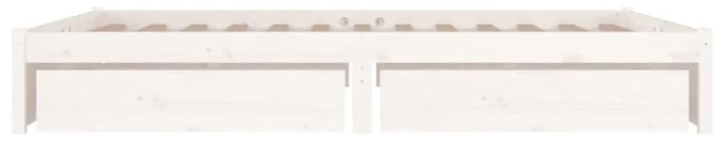 vidaXL Πλαίσιο Κρεβατιού Με Συρτάρια Λευκό 135 x 190 εκ. Double