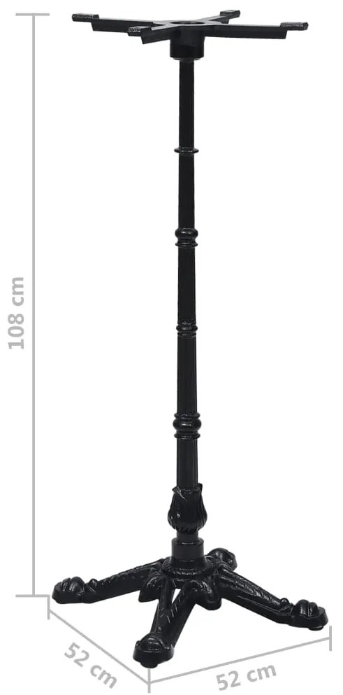 vidaXL Πόδι Τραπεζιού Bistro Μαύρο 52x52x108 εκ. από Χυτοσίδηρο