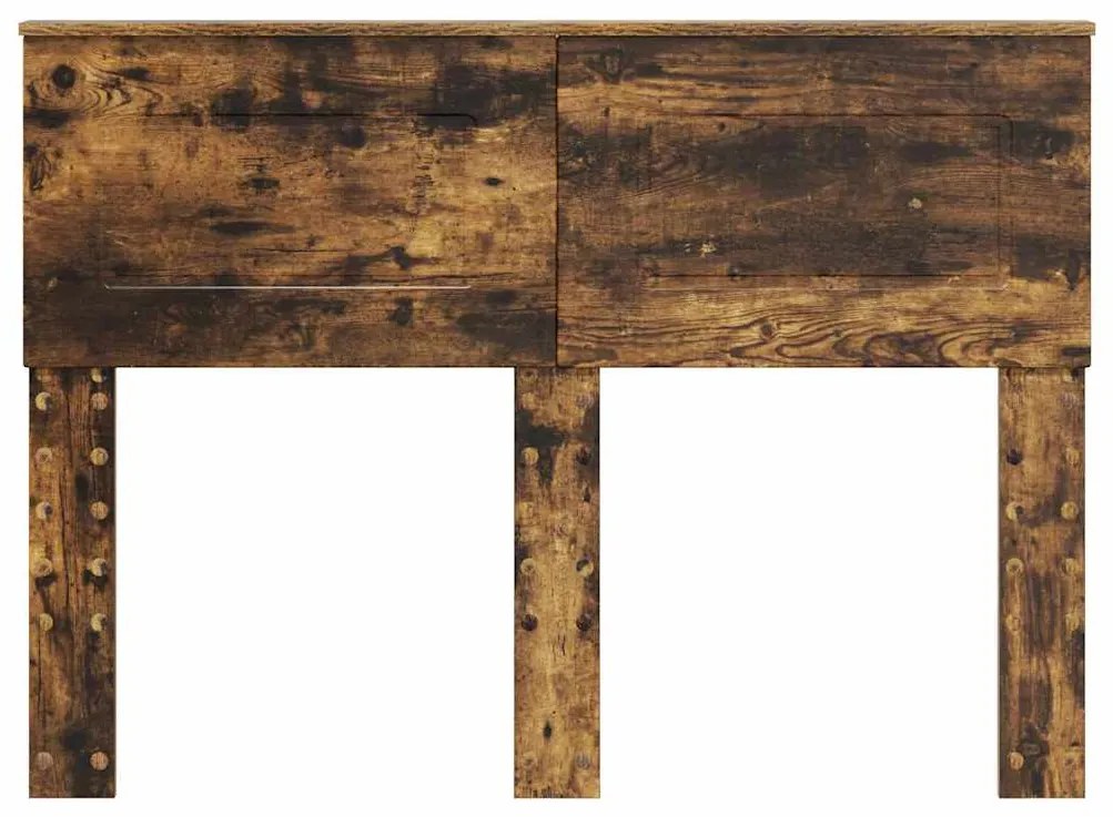 vidaXL Κεφαλάρι με κεφαλάρι Καπνιστό Δρύς 135 cm Επεξεργασμένο ξύλο