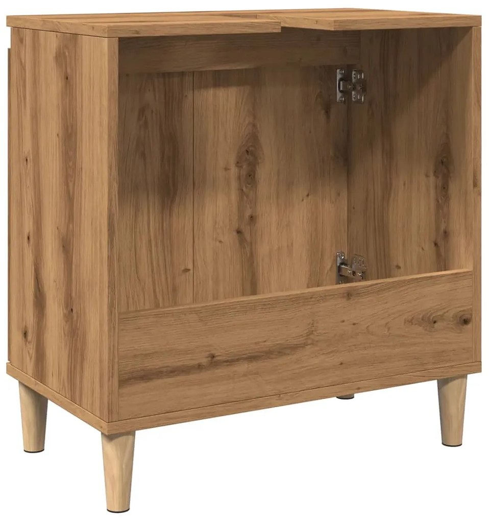 Ντουλάπι Νιπτήρα τεχνίτης Δρυς 58x33x60 εκ. Επεξεργασμένο Ξύλο - Καφέ