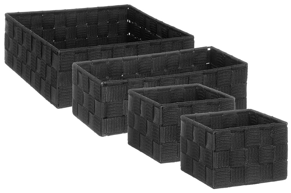 Καλάθια Αποθήκευσης (Σετ 4τμχ) F-V Square Black 138131J