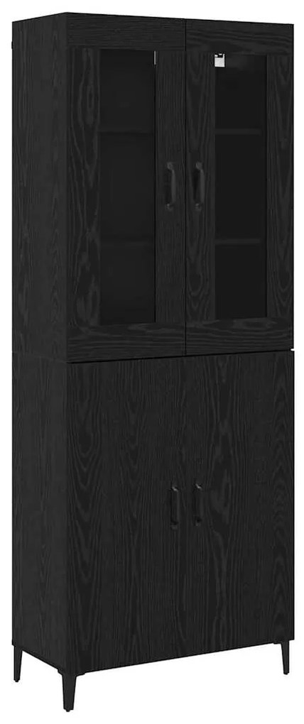 vidaXL Highboard 2 pcs Μαύρη δρυς 69.5 x 34 x 180 εκ.
