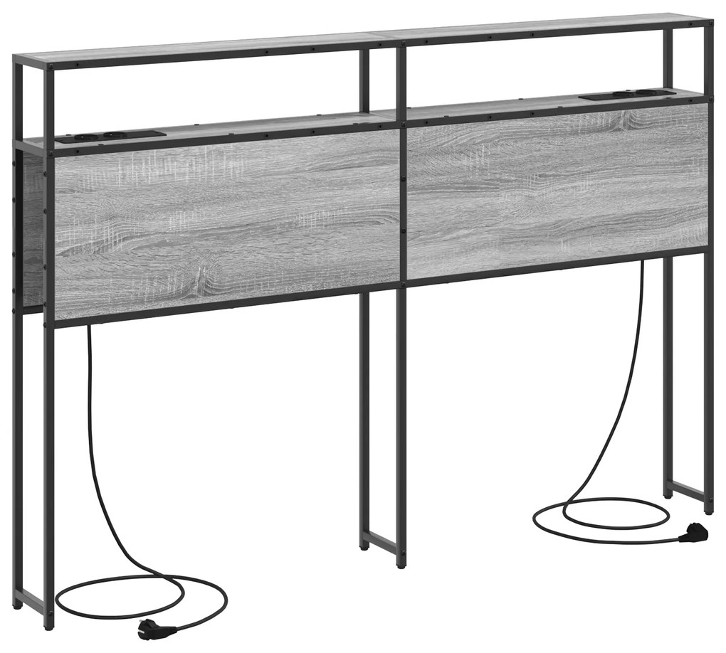 vidaXL Κεφαλάρι Αποθήκης Γκρι sonoma 135 cm Επεξεργασμένο ξύλο