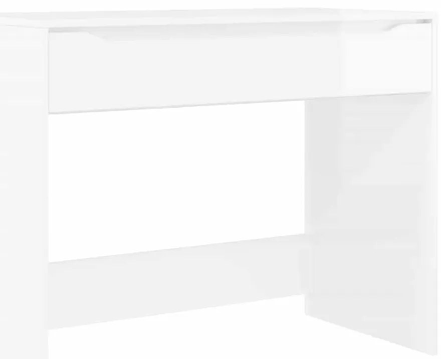 vidaXL Γραφείο με συρτάρι Υψηλής γυαλάδας λευκό 100 x 50 x 78 εκ