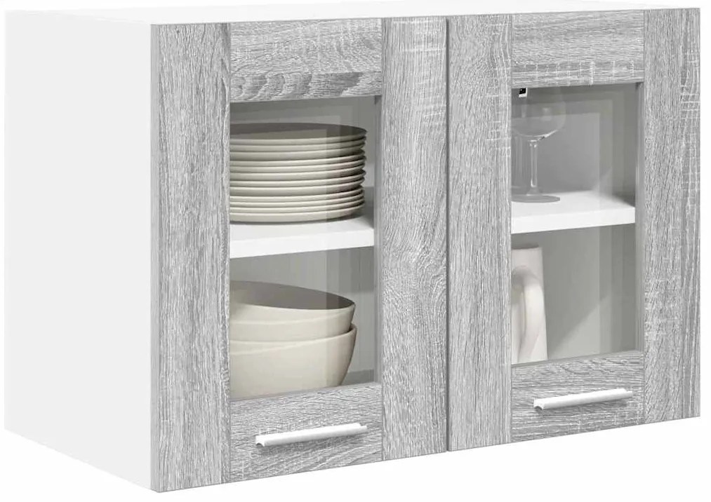 vidaXL Κρεμαστό ντουλάπι με αποθήκευση Γκρίζο Σονομα 60 x 31 x 40 εκ