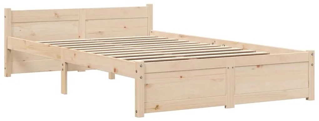vidaXL Πλαίσιο Κρεβατιού 120 x 190 εκ. από Μασίφ Ξύλο Small Double