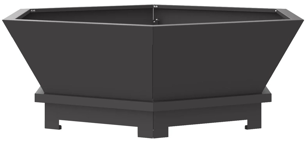 vidaXL Εστία Φωτιάς Έξιγωνη Μαύρη 75x75x28 εκ Ατσάλι