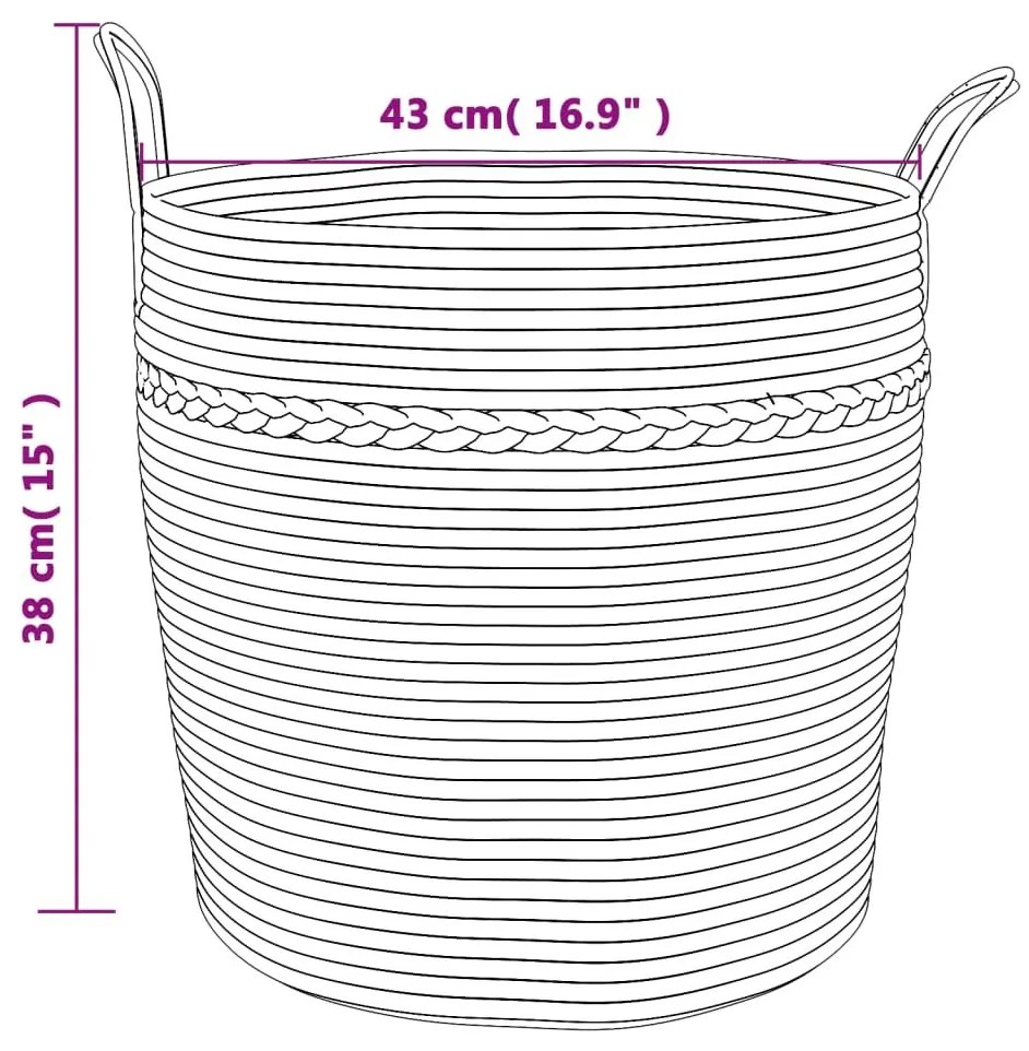 Καλάθι Αποθήκευσης Καφέ και Λευκό Ø43 x 38 εκ. Βαμβακερό - Πολύχρωμο