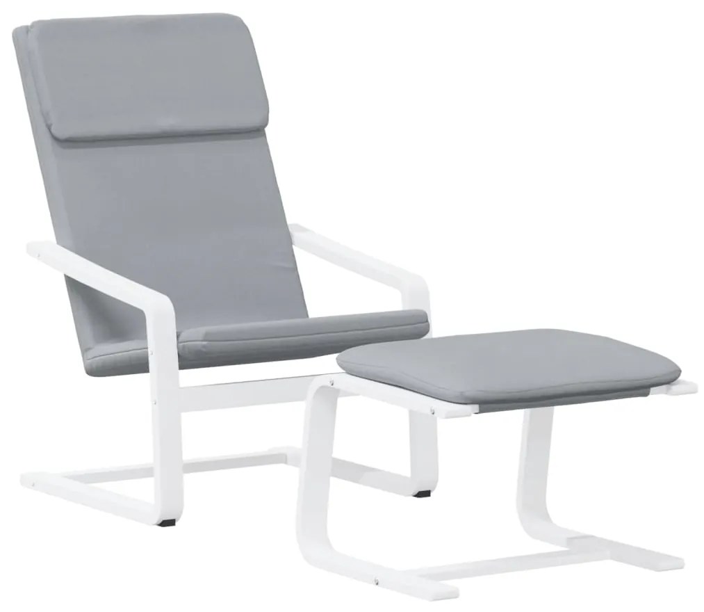 vidaXL Πολυθρόνα Relax Ανοιχτό Γκρι Υφασμάτινη με Υποπόδιο