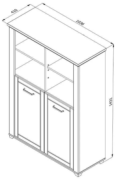 Βιτρίνα Valencia POP 2K Λευκό - Artisan Oak - Λευκό Μάτ 103.5x41x143 εκ. 103.5x41x143 εκ.