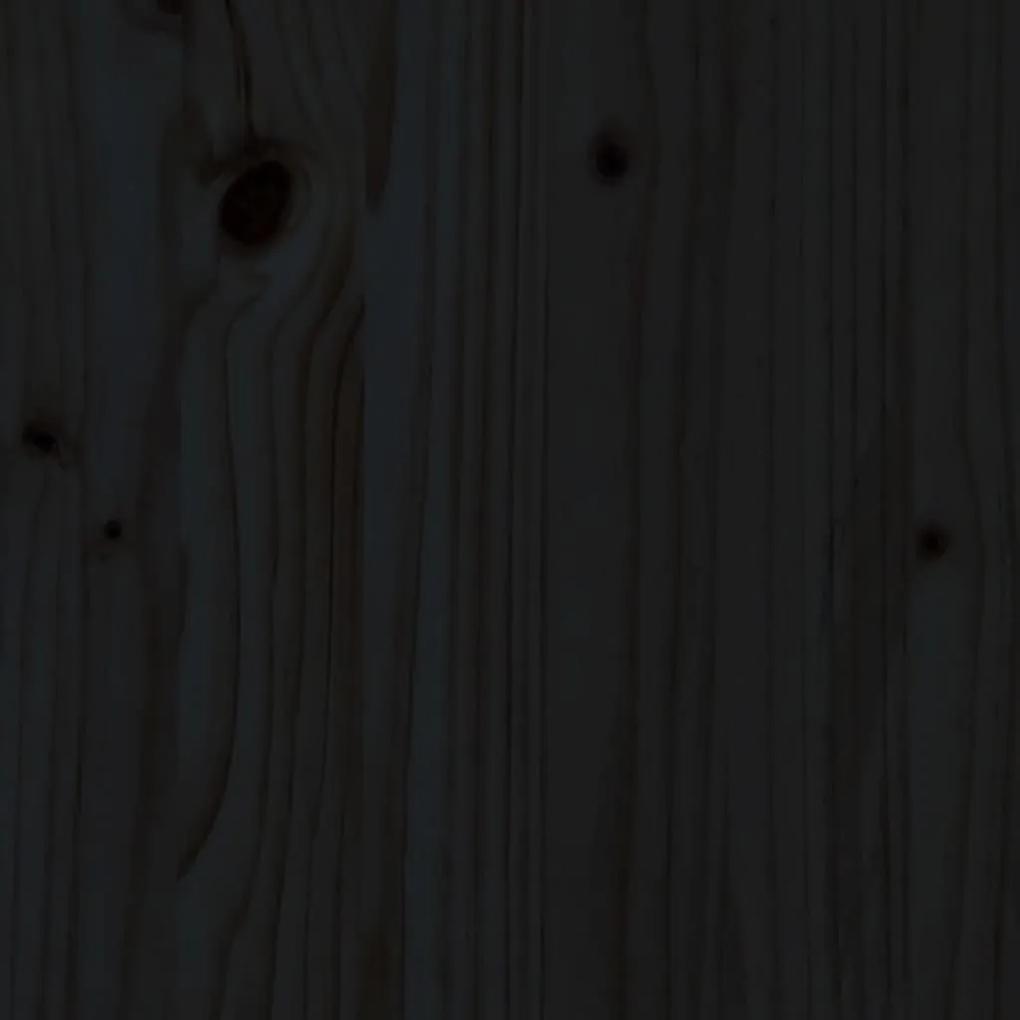 Ξαπλώστρες 2 τεμ. Μαύρες 199,5x60x74 εκ. από Μασίφ Ξύλο Πεύκου - Μαύρο
