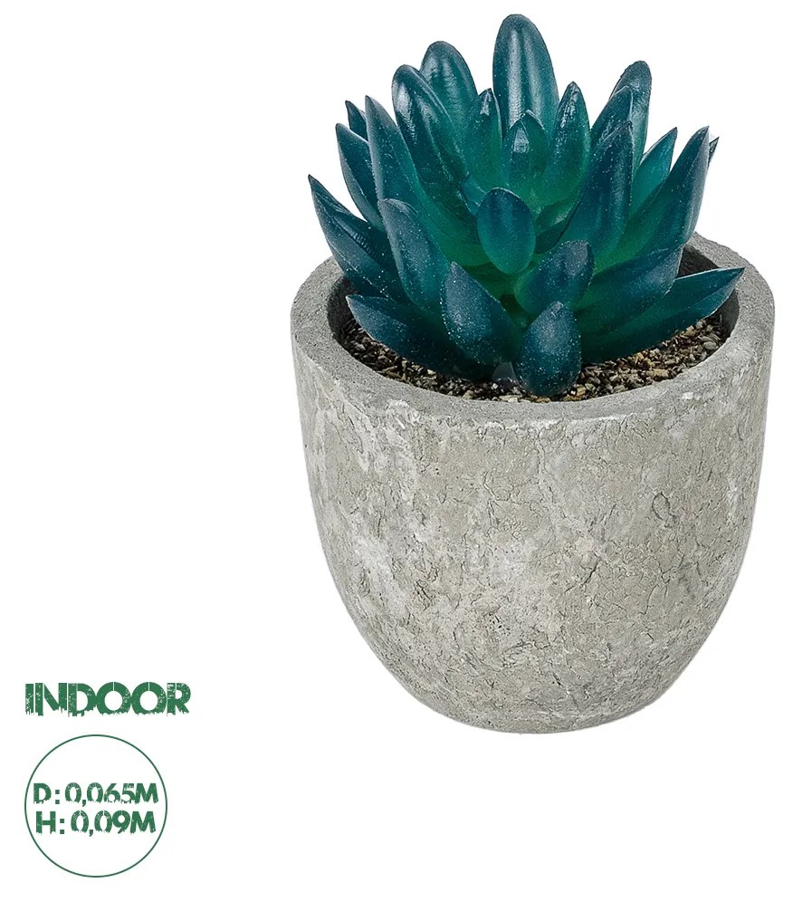 GloboStar® Artificial Garden SUCCULENT SEDEVERIA POTTED PLANT 21018 Διακοσμητικό Φυτό Σεδεβέρια  Φ6,5 x Υ9cm