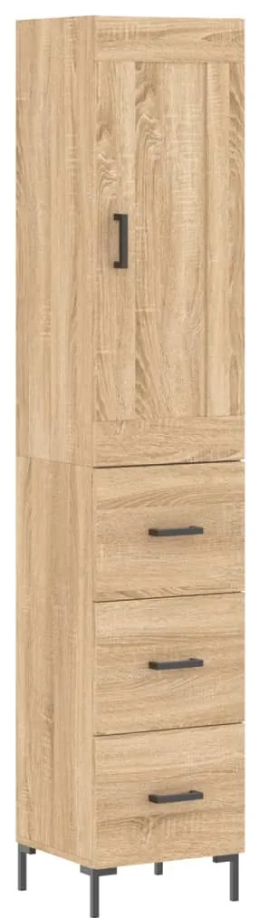 vidaXL Μπουφές Sonoma δρυς 34,5 x 34 x 180 εκ. από Επεξεργασμένο Ξύλο
