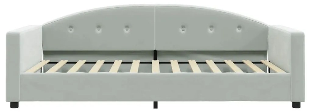 Καναπές Κρεβάτι με Στρώμα Ανοιχτό Γκρι 100 x 200 εκ. Βελούδινος - Γκρι