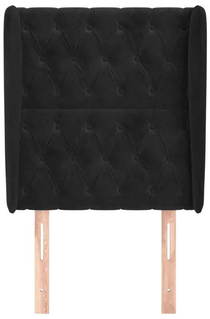 vidaXL Κεφαλάρι με Πτερύγια Μαύρο 83x23x118/128 εκ. Βελούδινο