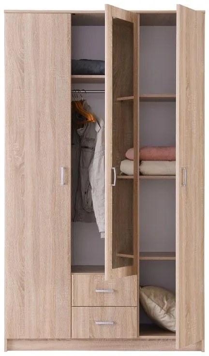 Ντουλάπα Hana 3K2FO Sonoma 120x52x205 εκ. 120x52x205 εκ.
