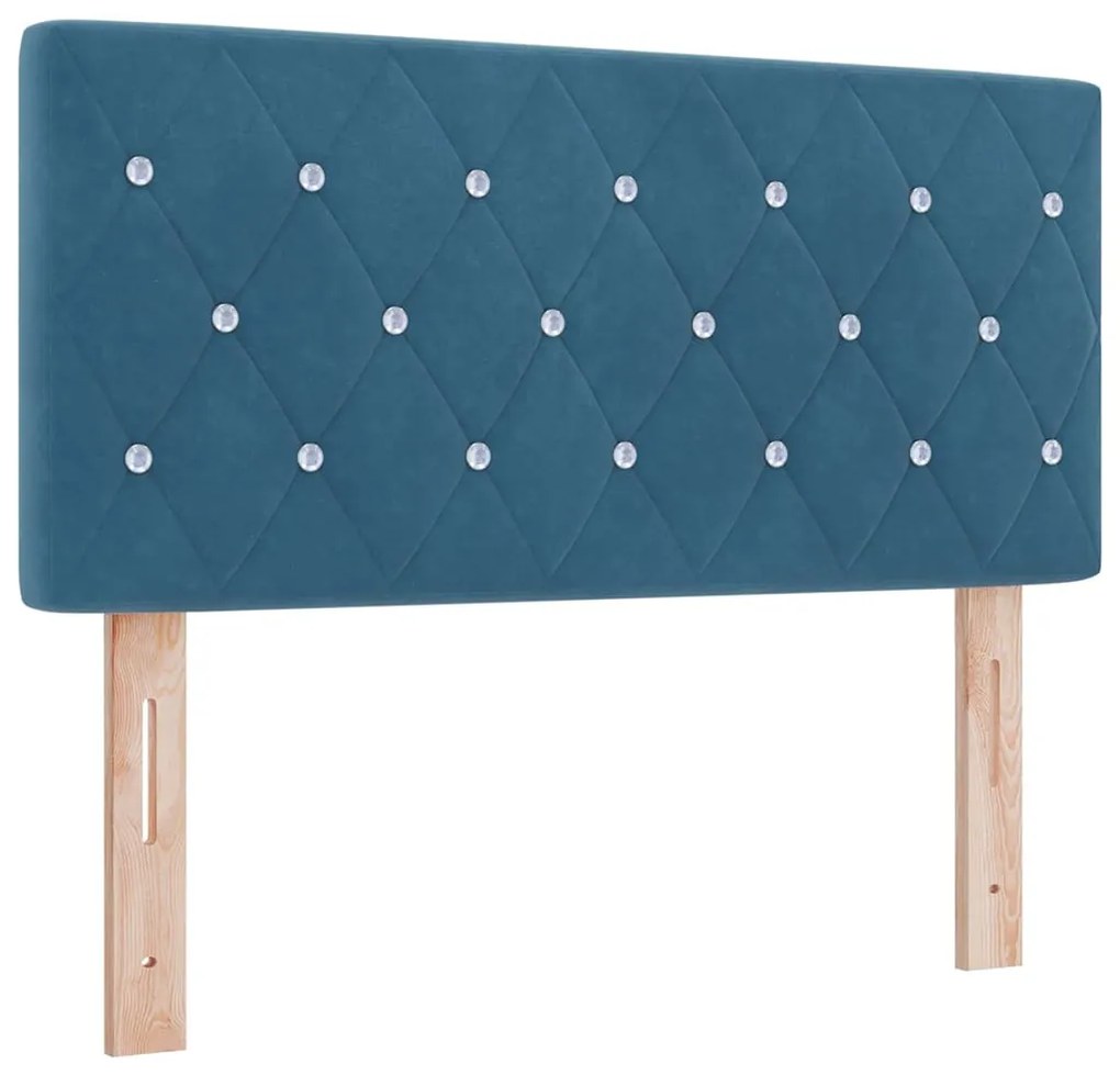 vidaXL Κρεβάτι με ελατήρια Σκούρο Μπλε 120 x 190 cm Βελούδο