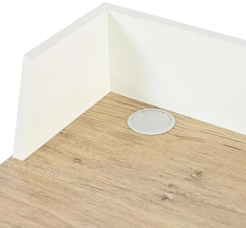 Γραφείο Zervan σε Oak με Λευκό Μεταλλικό Πόδι 80x50x84 εκ. 80x50x84 εκ.