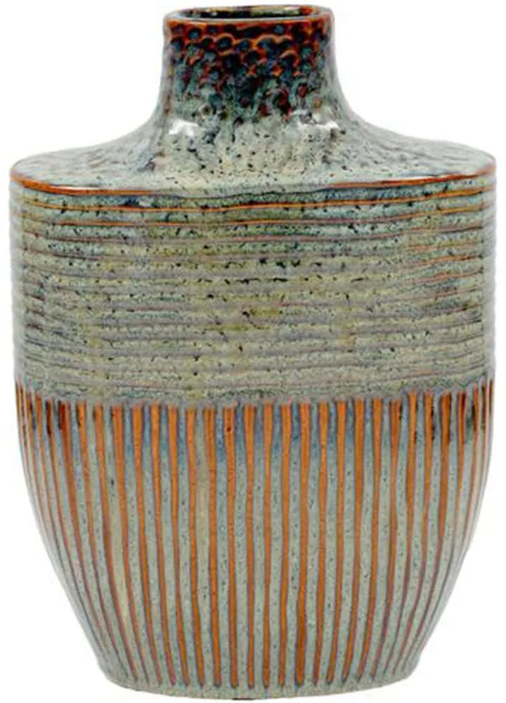 Βάζο 023-225-146 21x10x31cm Green-Brown Κεραμικό