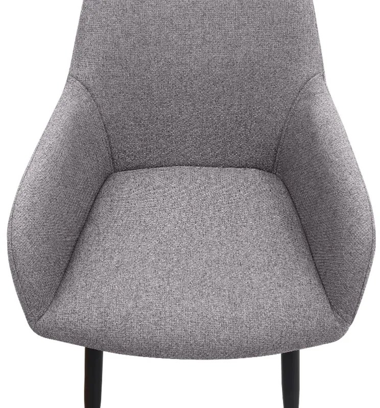 Πολυθρόνα τραπεζαρίας Monica Megapap ανοιχτό μπεζ ύφασμα - μεταλλικό μαύρο πόδι 54x57x84εκ.