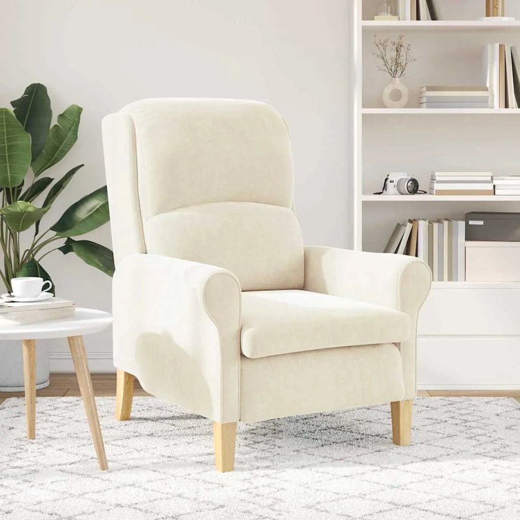vidaXL Πολυθρόνα Κρεμ 76 x 94 x 102 εκ. Βελούδο