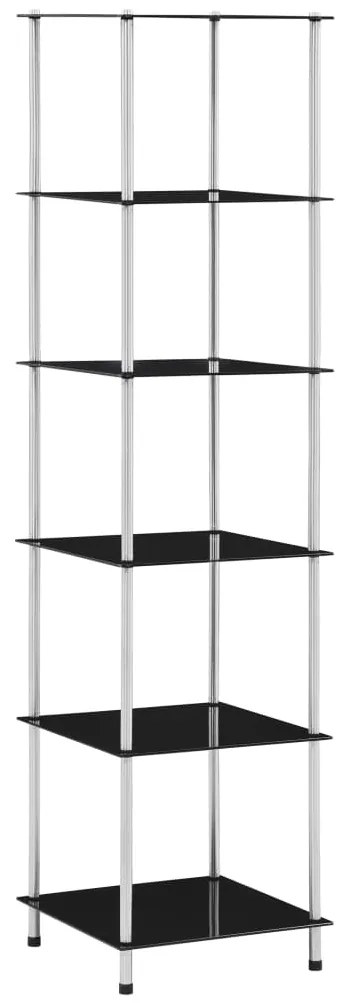 vidaXL Τραπεζάκι Σαλονιού 6 Επιπ. Μαύρο 40x40x160 εκ Ψημένο Γυαλί
