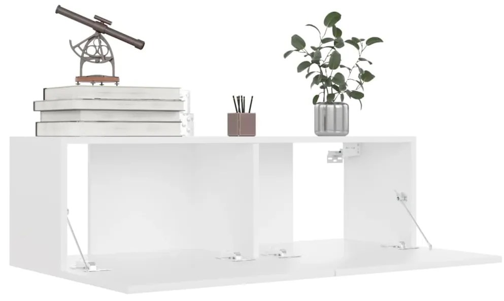vidaXL Έπιπλο Τηλεόρασης Λευκό 100 x 30 x 30 εκ. από Επεξ. Ξύλο