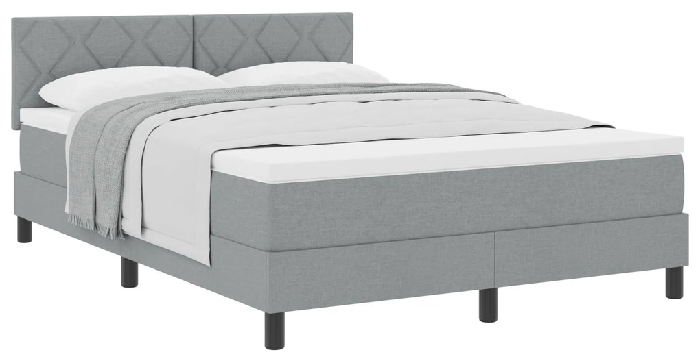 vidaXL Κρεβάτι με Στρώμα Light Grey 140x190 εκ. Καμβά