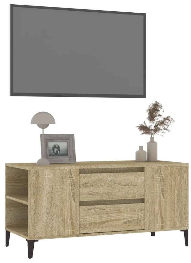 vidaXL Έπιπλο Τηλεόρασης Sonoma Δρυς 102x44,5x50 εκ. Επεξ. Ξύλο