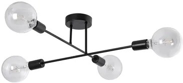 POWERTECH φωτιστικό οροφής HLL-0149, 4x E27, μεταλλικό, μαύρο