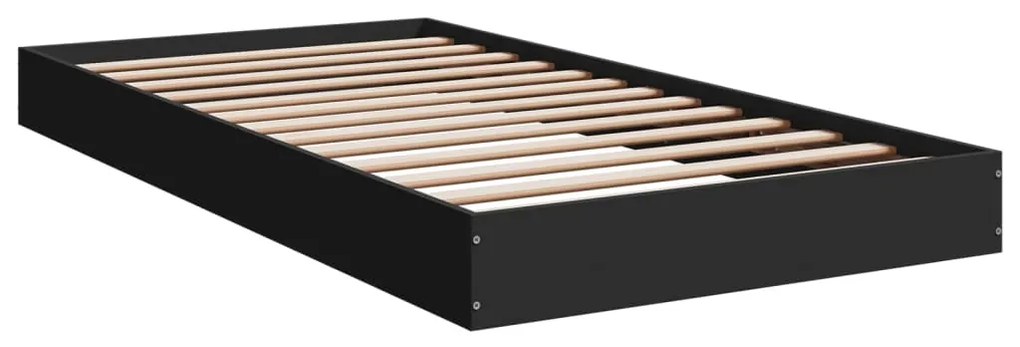 vidaXL Πλαίσιο Κρεβατιού Μαύρο 100x200 εκ. Επεξεργ. Ξύλο