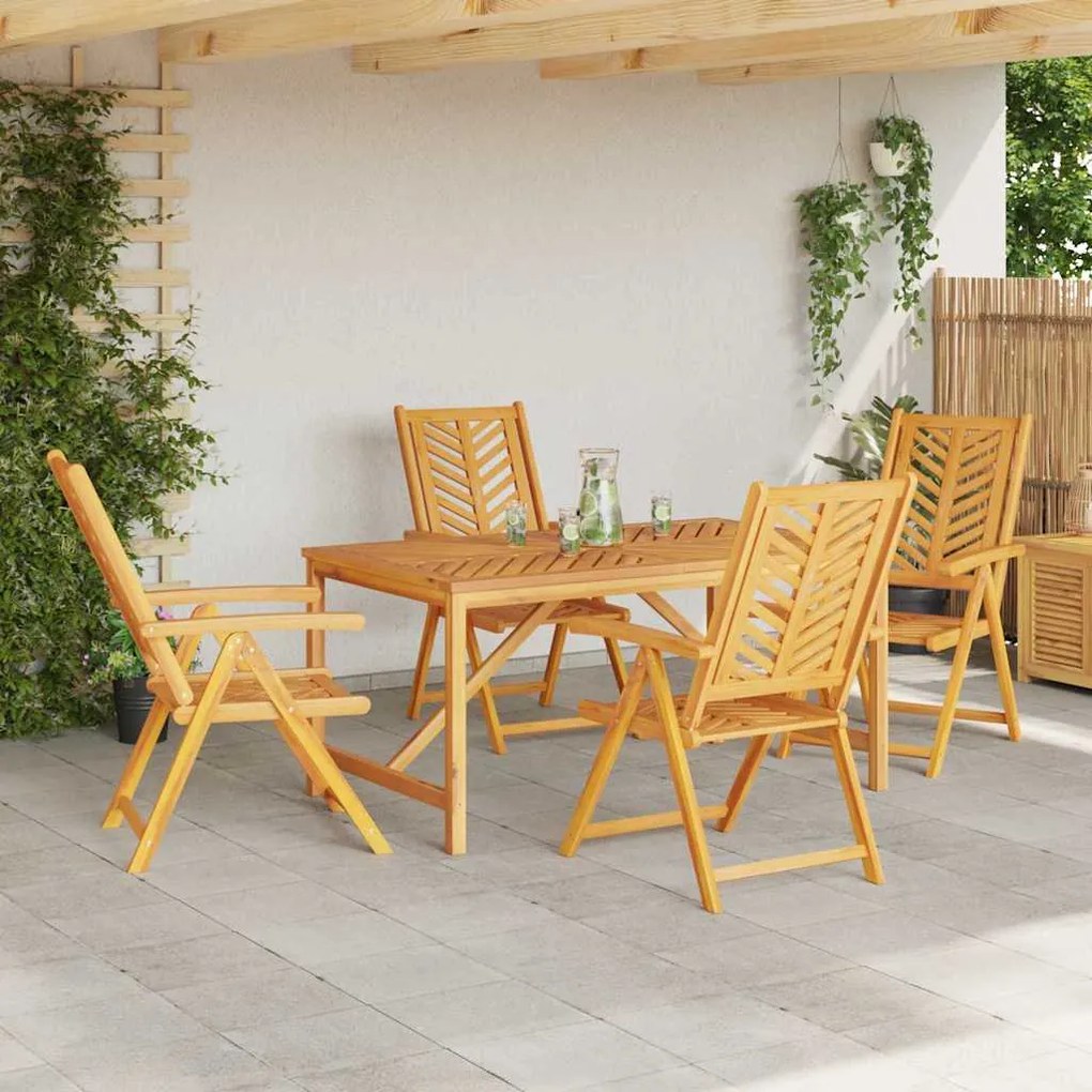 vidaXL Σέτ φαγητού για κήπο 5 pcs Καφέ 150 x 90 x 74 cm