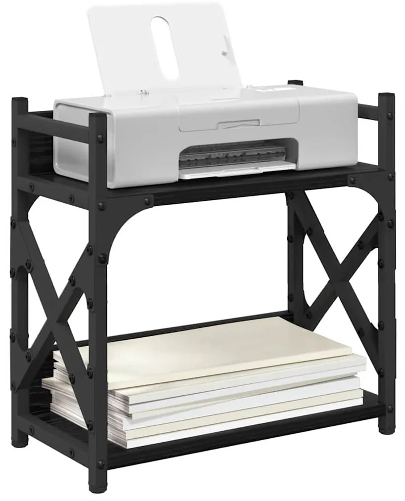 vidaXL Σταντ Εκτυπωτή Μαύρη Οξυά 40 x 20 x 40 εκ Επεξεργασμένο ξύλο