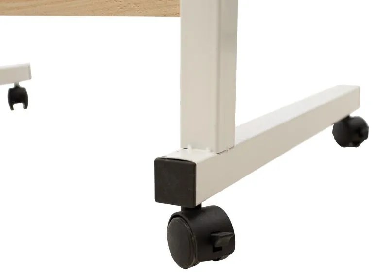 Γραφείο Piper με αυξομείωση ύψους-MDF φυσικό-λευκό 60x40x69-90εκ 60x40x69 εκ.