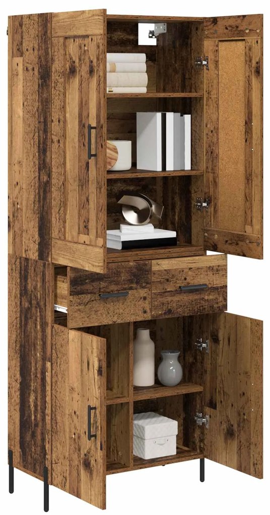 vidaXL Highboard 2 pcs Παλιό Ξύλο Επεξεργασμένο ξύλο