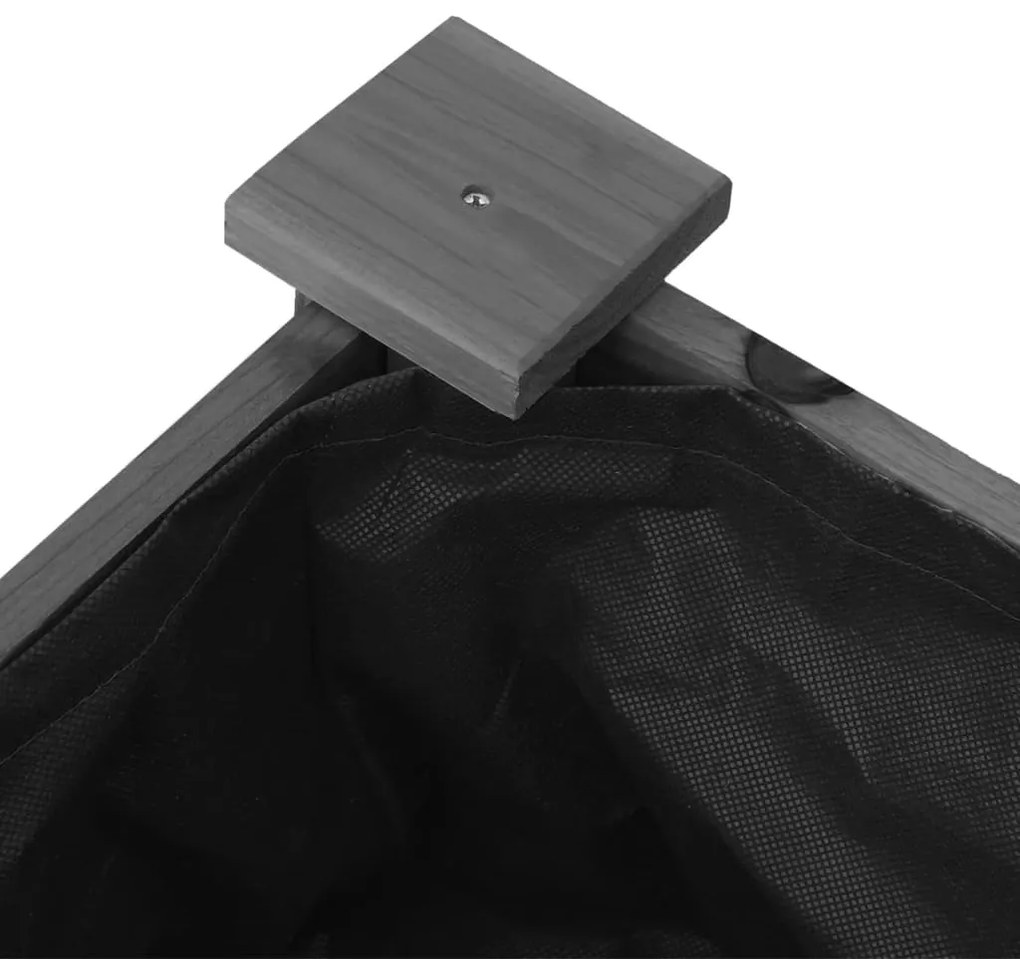 vidaXL Γλάστρα με Επένδυση Γκρι 71 x 37 x 76 εκ. από Μασίφ Ξύλο Ελάτης