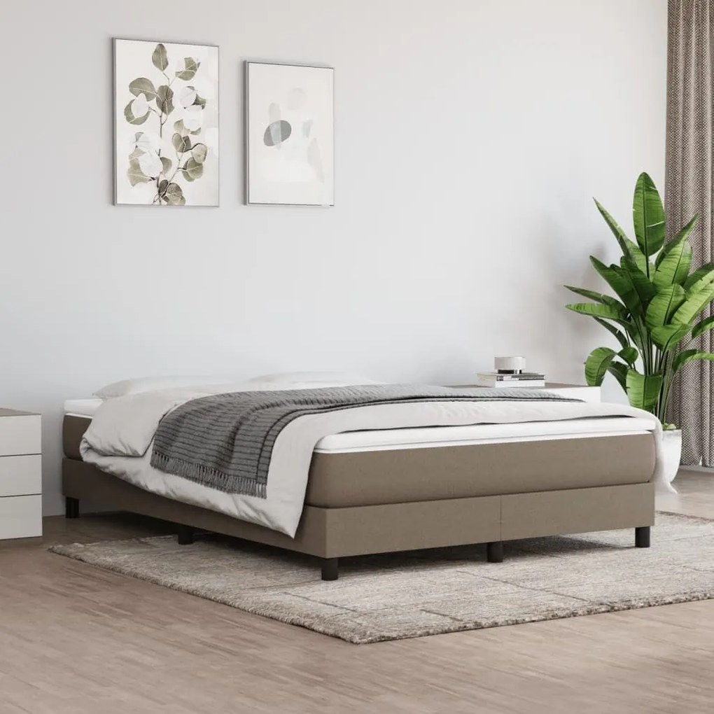 ΚΡΕΒΑΤΙ BOXSPRING ΜΕ ΣΤΡΩΜΑ TAUPE 160X200 ΕΚ. ΥΦΑΣΜΑΤΙΝΟ 3144089